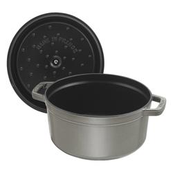 STAUB | Cocotte Round Enamelled Cast Iron Casserole Dish – Ø 280 mm – Graphite Grey