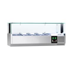 Opzetkoelvitrine PREMIUM met LED-verlichting - 1200x395mm - 3x GN 1/3 + 1x GN 1/2