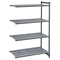 CAMBRO | Camshelving® Commercial Basics Plus Add-On Shelving Unit – 4 Slotted Shelves – 1,328×540 mm – Graphite Grey