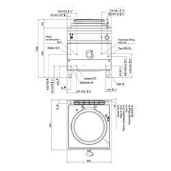 Gas Boiling Pan - 150L - 20.9kW - Indirect Heating - with Water Connection