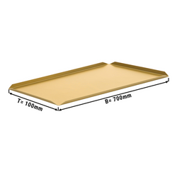 (5 adet) Alüminyum pastane ve sunum tabağı - 700 x 100 x 10 mm - şampanya
