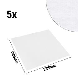 (5 unid) Damasco toalha de mesa Tessin Atlas - cetim liso - 130x130cm - Branco