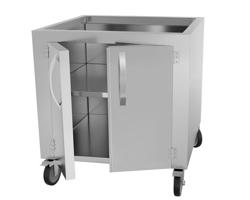 Supporto per forno a carbone Charcoal | Base armadiata - 710x730x825mm - acciaio inox | con ruote | 2 ripiani | con ripiano intermedio | robusto | facile da pulire | materiali resistenti al calore - compatibile con CHOE761