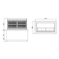 Commercial multideck display fridge PRAG Self-Service - 826L - 1700mm - Double glazing - square - with 4 shelves - incl. night curtain