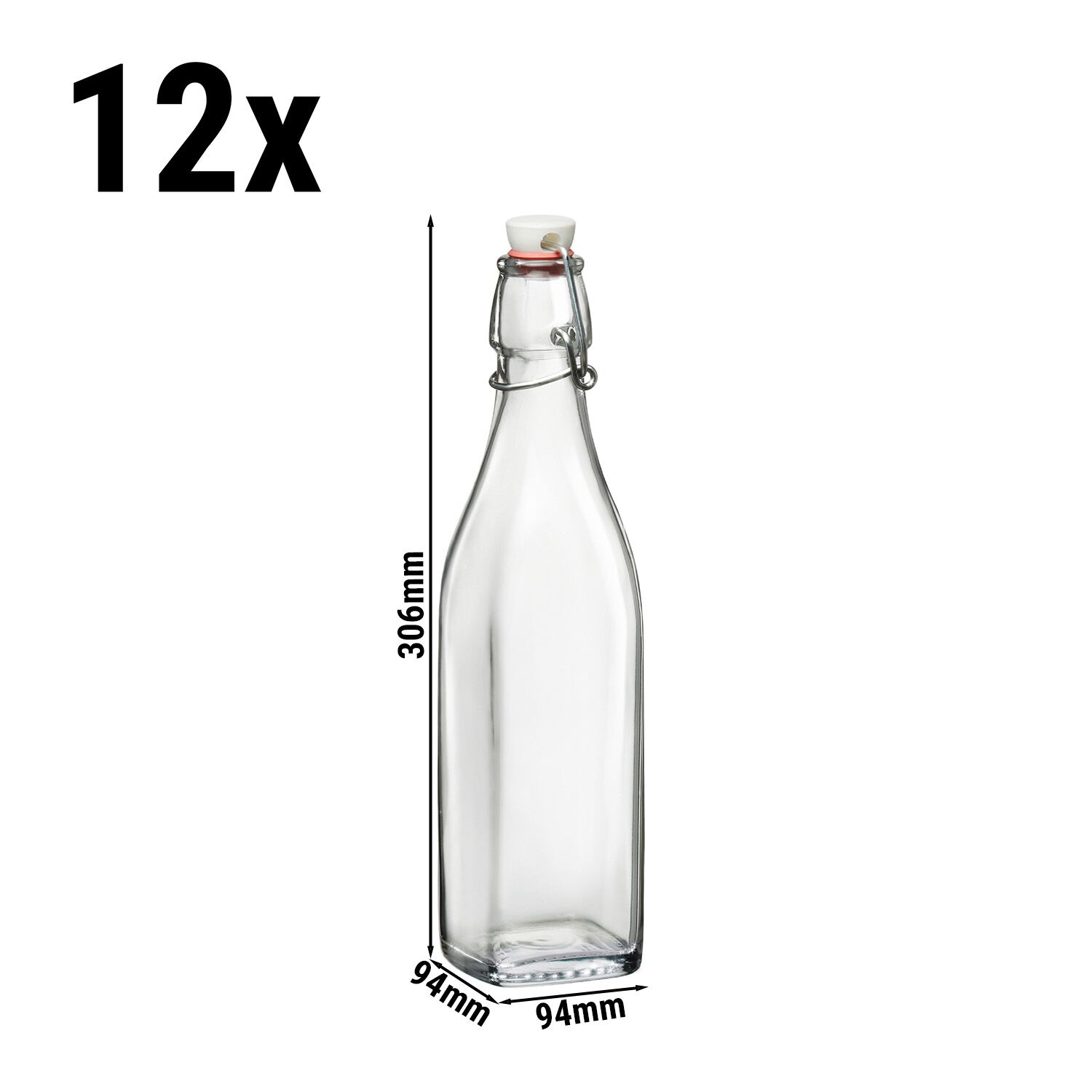 (6 pcs) Bouteille en verre Bormioli Rocco - à fermeture mécanique - 1L