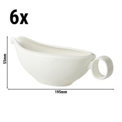 (6 pcs) LUX - Gravy Boat Maastricht - 250ml - 195x85mm - Ivory - Porcelain
