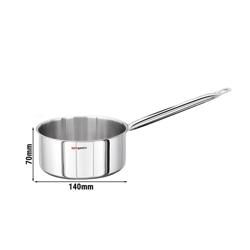 Olla recta con tapa - Acero inoxidable 18/10 - 1,1L - Ø 140mm - Altura: 70mm - recta - compatible con apta para inducción - 155x297x70mm