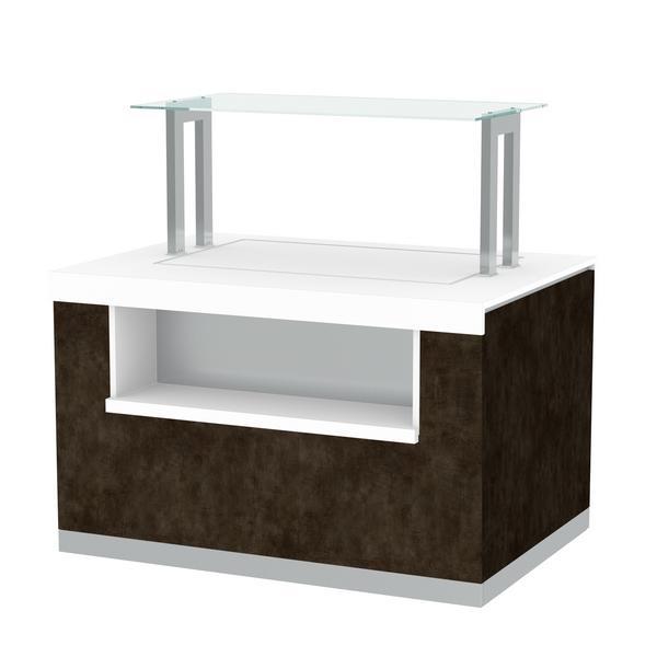 Banco buffet refrigerato PRAGA - 1400mm - con piano refrigerato - su ruote