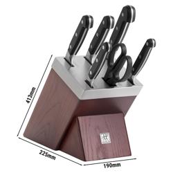 ZWILLING | PRO SharpBlock - Itsestään teroittuva veitsilohko - 7 kpl - ruskea