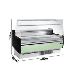 Banco gastronomia professionale - 1622x953mm - Ventilata - 178 L - Vetro dritto - Pannello frontale Hellgrün - con 1 ripiani