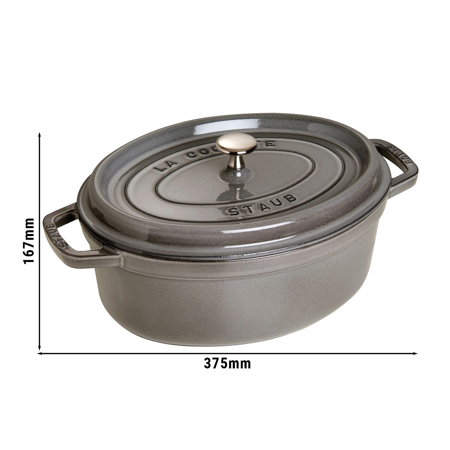 STAUB | LA COCOTTE - Cocotte - oval - 310mm - ferro fundido - cinzento ...