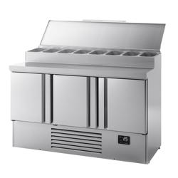 Commercial Saladette Prep Counter Fridge – 3-Door - 1460x700 mm - Racks Included