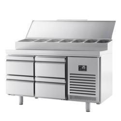 Saladette - 1468x700mm - 4 lades - voor 1x GN 1/2 & 6x GN 1/3