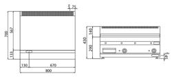 Elektrische bakplaat - 13,8kW - Glad - Bakoppervlak: 795x535mm