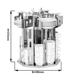 Distributeur de tasses et de soucoupes - rotatif - Acier inoxydable