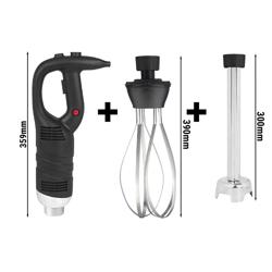 Mixeur plongeant avec pied mixeur 300mm & fouet - 450 watts - vitesse réglable en continu