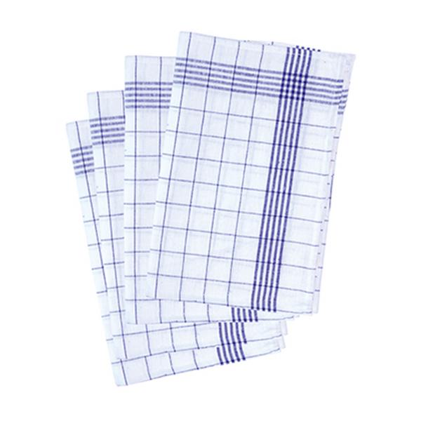 (10 uds) Paños secavajillas - 100% algodón - multiusos - 50x70cm - Azul a cuadros