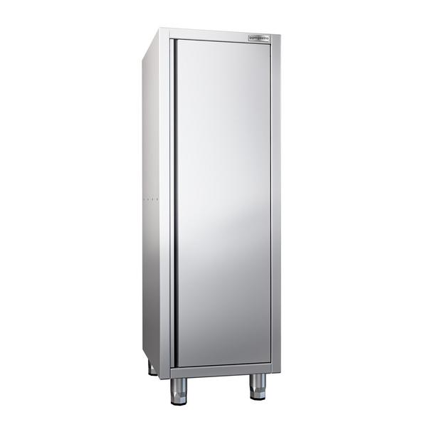 Armadio per stoviglie in acciaio inox PREMIUM - 600x600mm - 1 porta a battente - Altezza: 1800mm