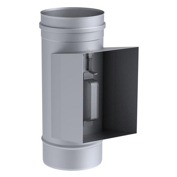 Modulo rettilineo con sportello di ispezione (tondo) - con cassetta raccogli condensa e coperchio - in acciaio inox - Lunghezza: 476mm - Ø 250mm