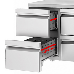 Koelwerkbank PREMIUM - 1865x700mm - met 2 deuren & 2 laden & met achterwand