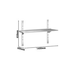 Étagère murale PREMIUM - 1400 x 300 mm - avec 1 niveau