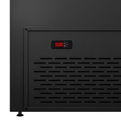 Kyldisk TORONTO - 1600mm - 2 hyllplan - svart front - svart granit bänkskiva