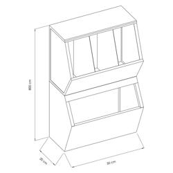 Stainless Steel Wall Shelf - 500x200mm - with 4 compartments