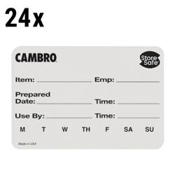 (24 rolls) CAMBRO | StoreSafe® Dissolvable Food Rotation Labels – 250 labels/roll – -40°C to 93°C