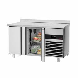Chladicí stůl PREMIUM - 1400x600x970 mm - 250 l - s 2 dveřmi - bez zadního lemu