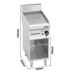Elektrische bakplaat - 4kW - Glad - Bakoppervlak: 296x430mm - met open onderbouw