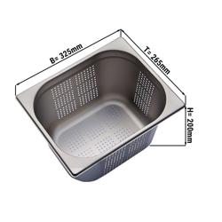 Conteneur GN 1/2 en inox - perforé - Hauteur : 200 mm