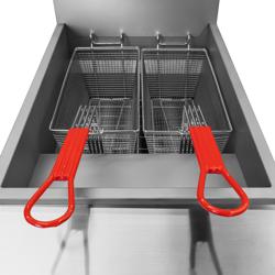 Košara za fritezu - 165x335x150 mm - pocinčani metal | plastična, ergonomska ručka 290 mm - kompatibilno s GFK481-16