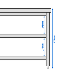 Worktable PREMIUM stainless steel - 1000x600mm - with undershelf & bracing