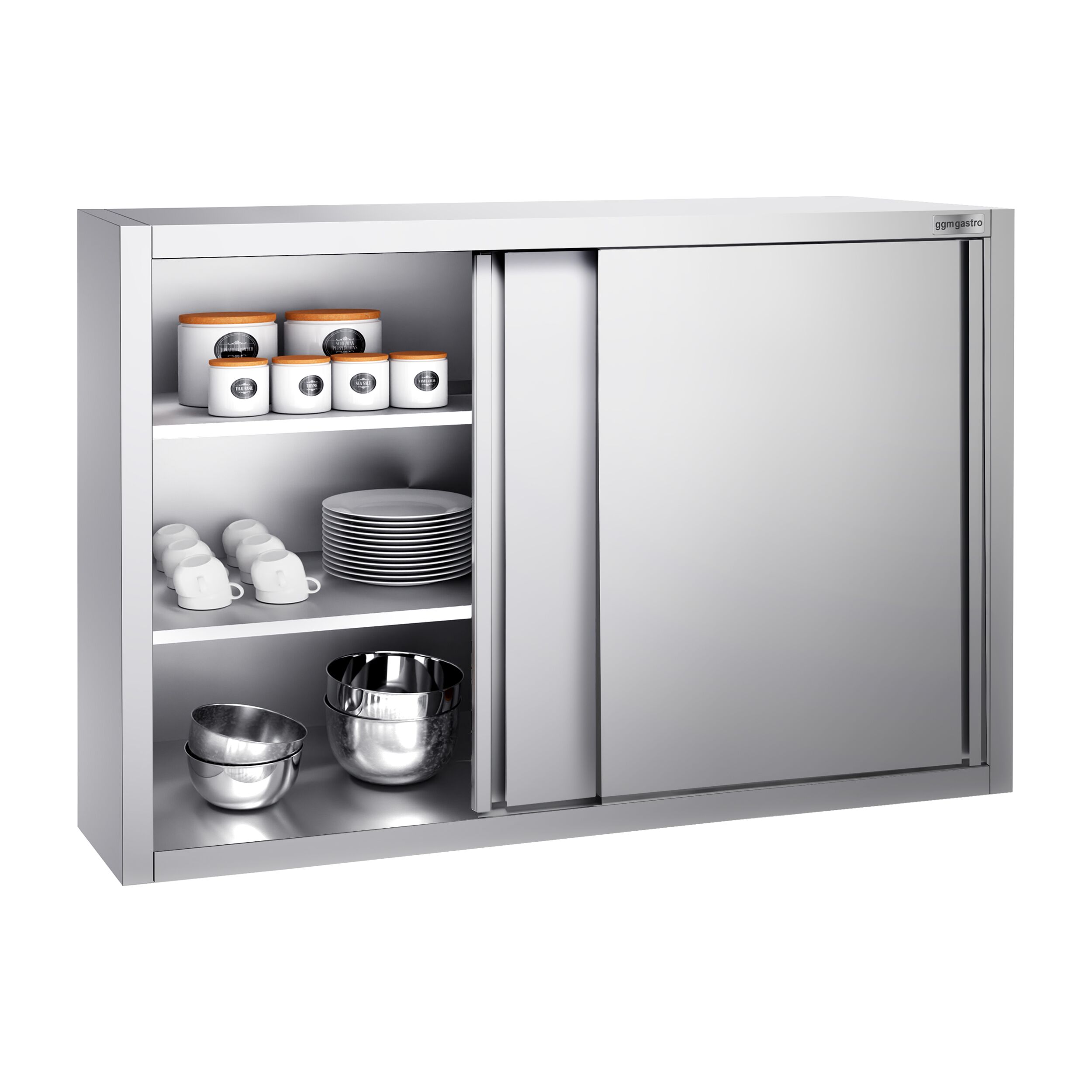 Armoire murale en acier inoxydable PREMIUM - 1200x400mm - avec portes coulissantes - 1000mm de haut