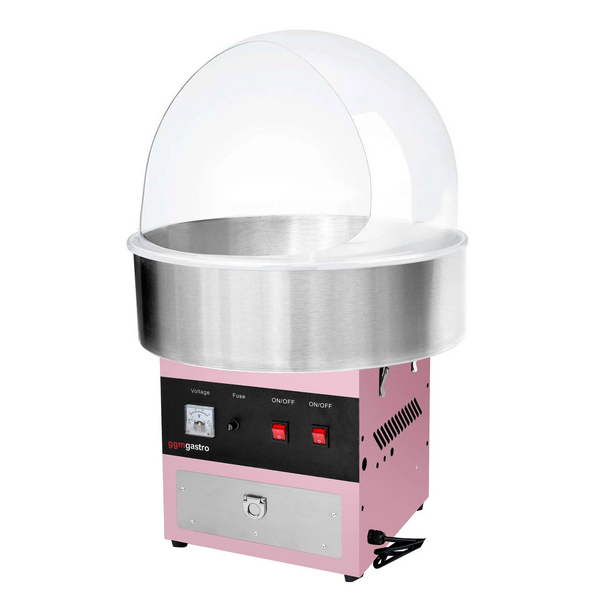 Suikerspinmachine - Ø 520mm - 950 Watt - Roze - incl. spuugbescherming
