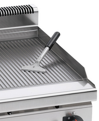 Electric griddle plate - 9.6 kW - Grooved