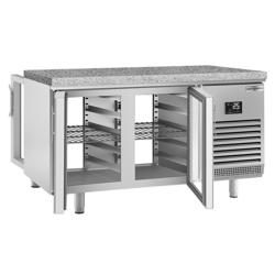 Bakkerij koelwerkbank PREMIUM PLUS - 1618x800mm - 400 liter - met 4 glazen deur(en) - granieten werkblad