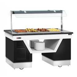 Буфетная Станция BELFAST - с Водяной  баней  (Bain-marie) -1600мм - для 4x GN 1/1