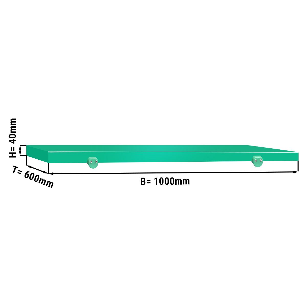 Planche à découper pour table de travail - 1000x600 mm - Conforme HACCP - Verte