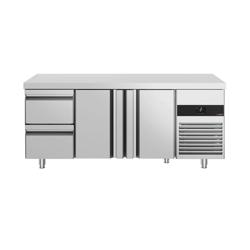 Tavolo refrigerato PREMIUM - 1865x700mm - Ventilata - 474 L - con 2 porte - con 2 cassetti