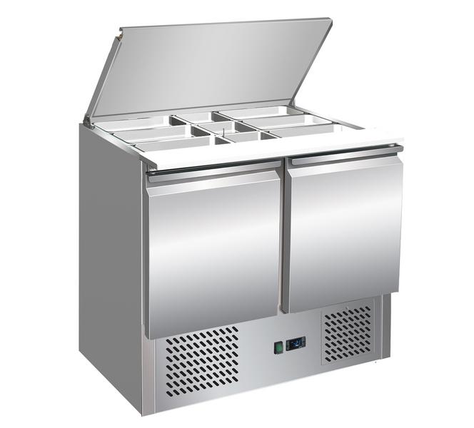 Saladette Premium - 900mm - 2 Türen - Einlass für GN-Behälter