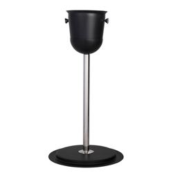 Supporto per glacette vino / champagne - BLACK LINE - Acciaio inox verniciato a polvere - Altezza: 610mm - Nero - con piedistallo