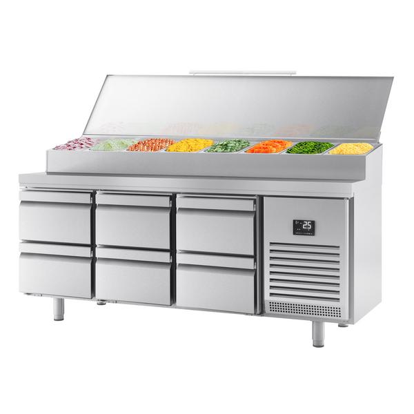 Pizza Hazırlık Buzdolabı - 1960x600mm - 6 Çekmeceli - 11 x GN 1/4