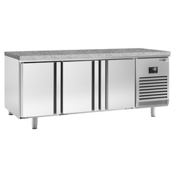 Bakkerij vrieswerkbank Premium PLUS - 2185x800mm - met 3 deuren & granieten werkblad