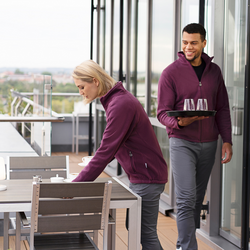 KARLOWSKY | Arbetskläder för män -Fleecejacka Warm-Up - Aubergine - Storlek: 3XL