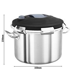 Snelkookpan - Rvs - 18/10 - 18 liter - Ø32cm - hoogte: 230mm - incl. deksel - geschikt voor alle warmtebronnen, inclusief inductie