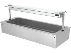 Beépíthető jégkád - 6x GN 1/1 - 2110 mm - 250 l - leheletvédő üveggel