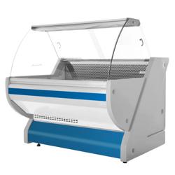 Vitrina de refrigeración - 1325mm - vitrina expositora - iluminación - frontal curvo - color azul