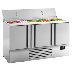 Saladetă PREMIUM PLUS - 1460 mm - 3 uși pline - cu capac din oțel inoxidabil pentru 9x GN 1/3 & 6x GN 1/6