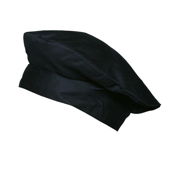 (5 pieces) KARLOWSKY | Luka Chef Beret Cap – Black - One Size - 100% Cotton - 95°C Wash